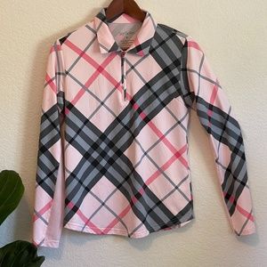 SanSoleil Ladies Prestwick Pink Golf Shirt, Size S